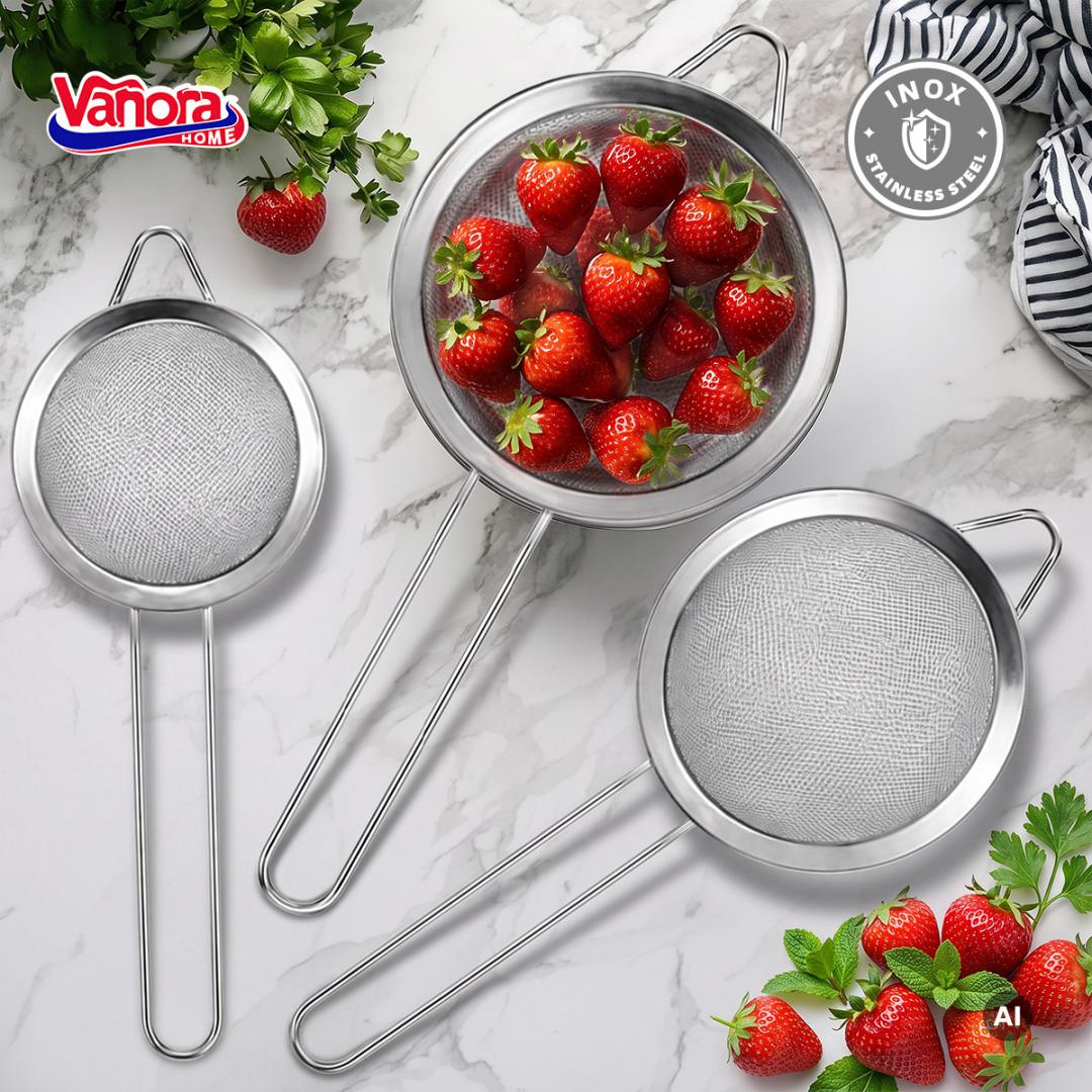 SET 3 STRECURATORI 8/10/12 CM, INOX, VANORA HOME - imagine 8
