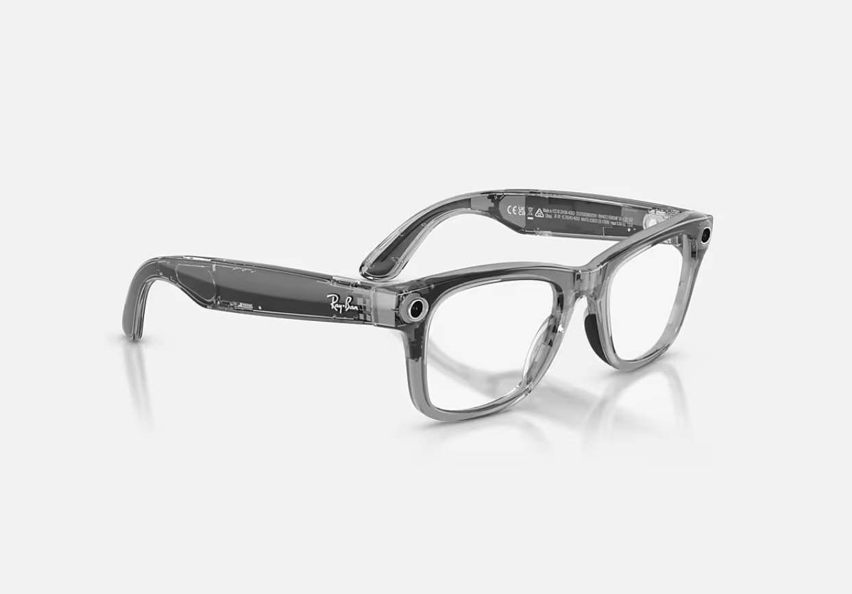 Ray-Ban Meta Wayfarer Gen 2 AI Glasses Shiny Transparent Grey/Sapphire - imagine 8