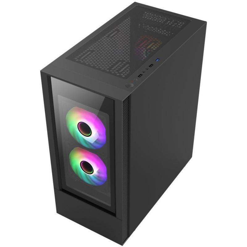 Carcasa ALPHAGEAR Tempest Glass ARGB, Mid Tower, Transparent - imagine 2