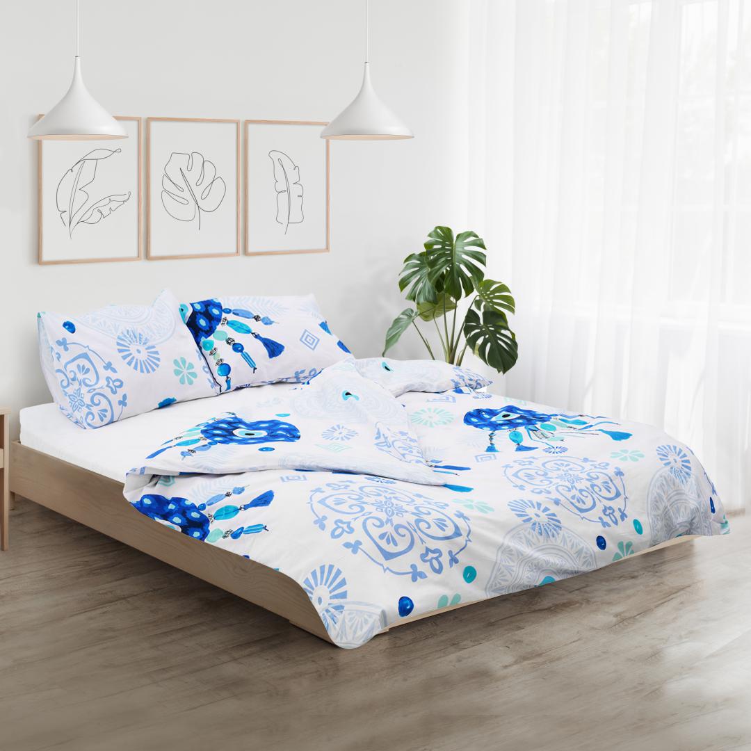 Lenjerie kingsize, bumbac,132 TC, Paros - imagine 6