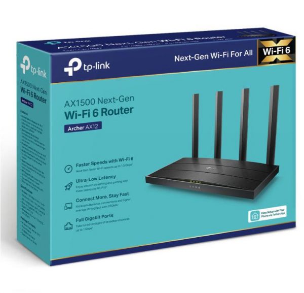 TP-LINK Wireless Router AX1500 WI-FI6, DUAL-BAND, ARCHER AX12; Standarde wireless: - Image 5
