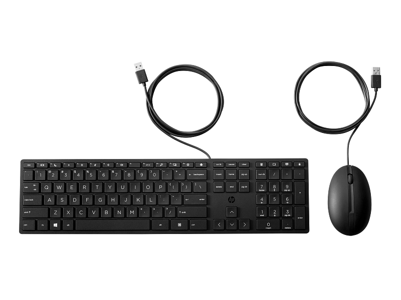 Kit Wired tastatura si mouse HP 320MK, taste numerice, Negru