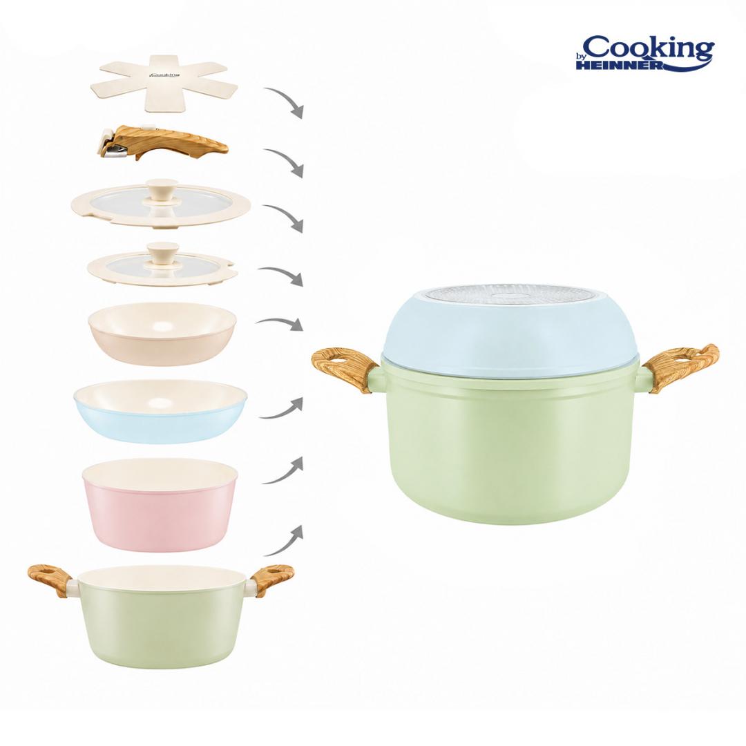SET 8 PIESE DIN ALUMINIU FORJAT MARBELLA MULTICOLOR, COOKING BY