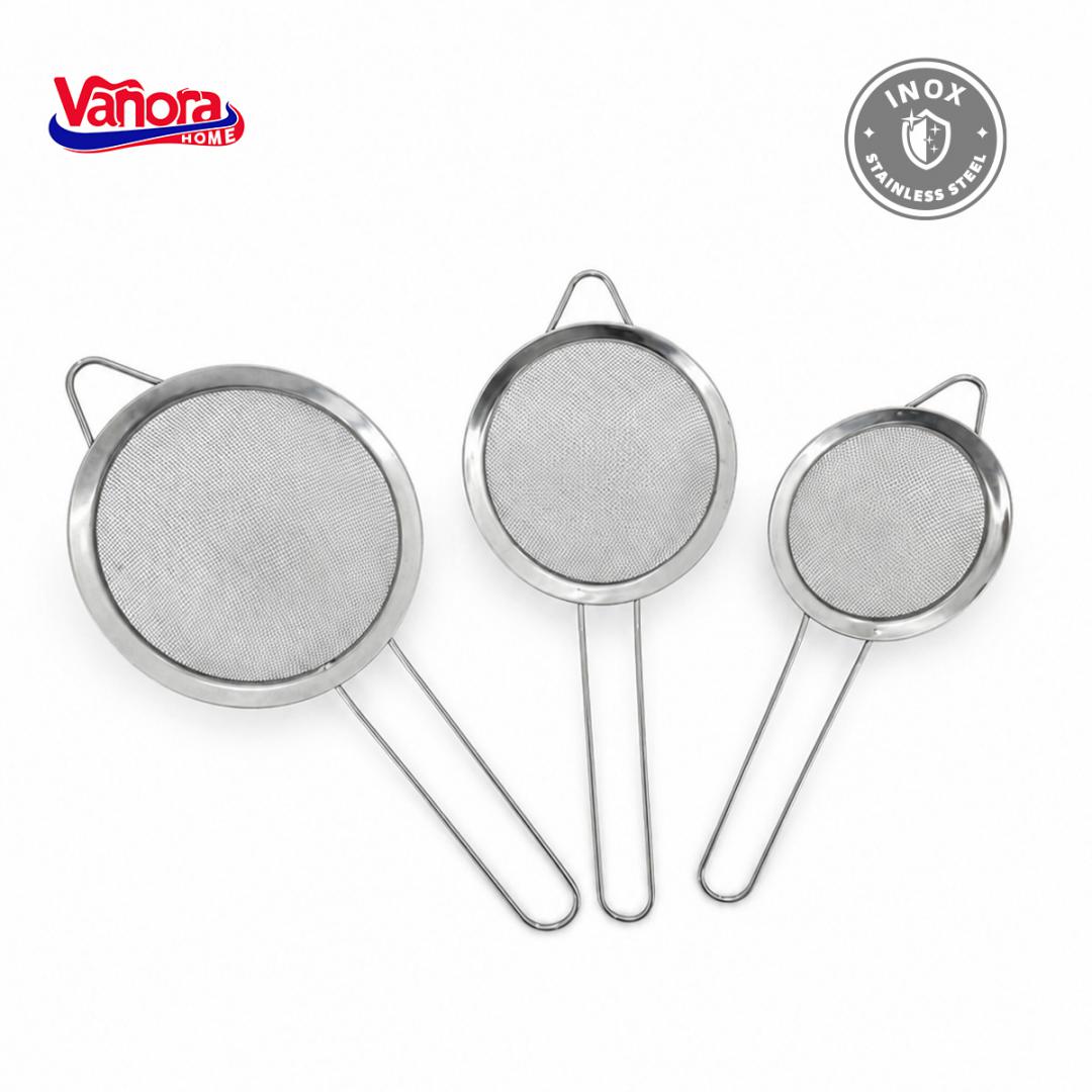 SET 3 STRECURATORI 8/10/12 CM, INOX, VANORA HOME - imagine 4