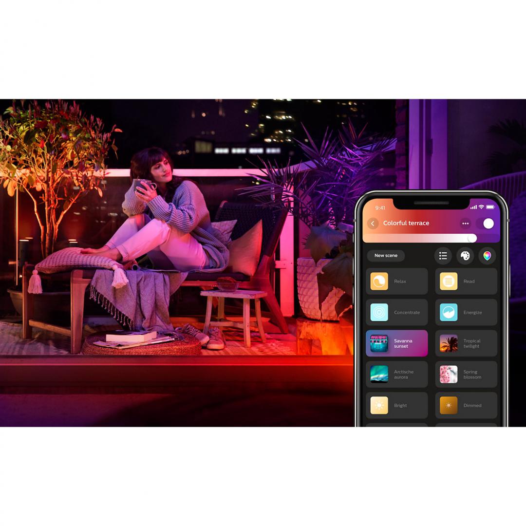 Stalp LED RGB extensie pentru iluminat exterior Philips Hue Calla, - imagine 13