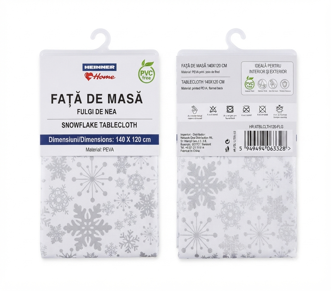 Fata de masa Fulgi de nea 140X120cm,PEVA