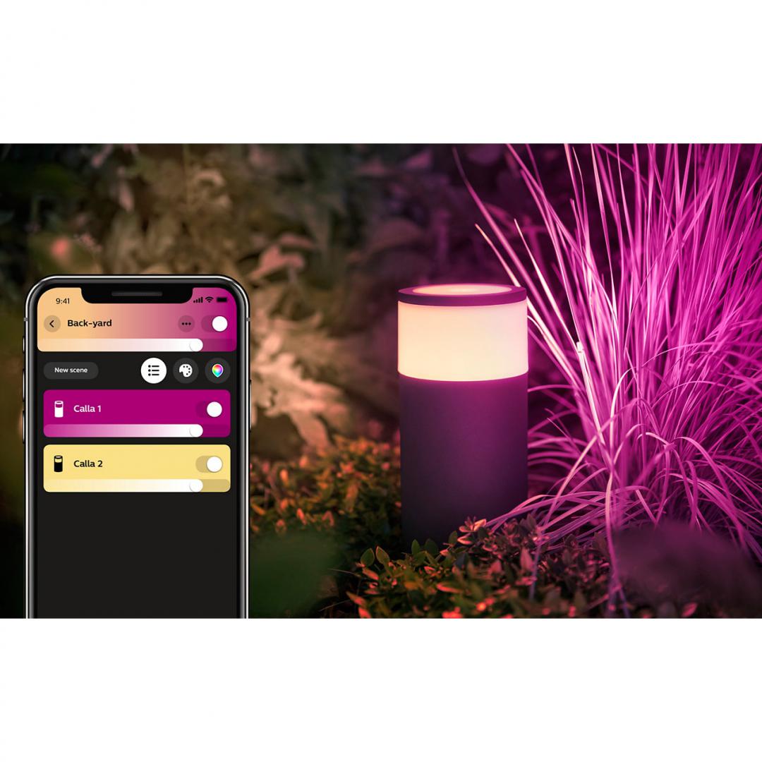 Stalp LED RGB extensie pentru iluminat exterior Philips Hue Calla, - imagine 12