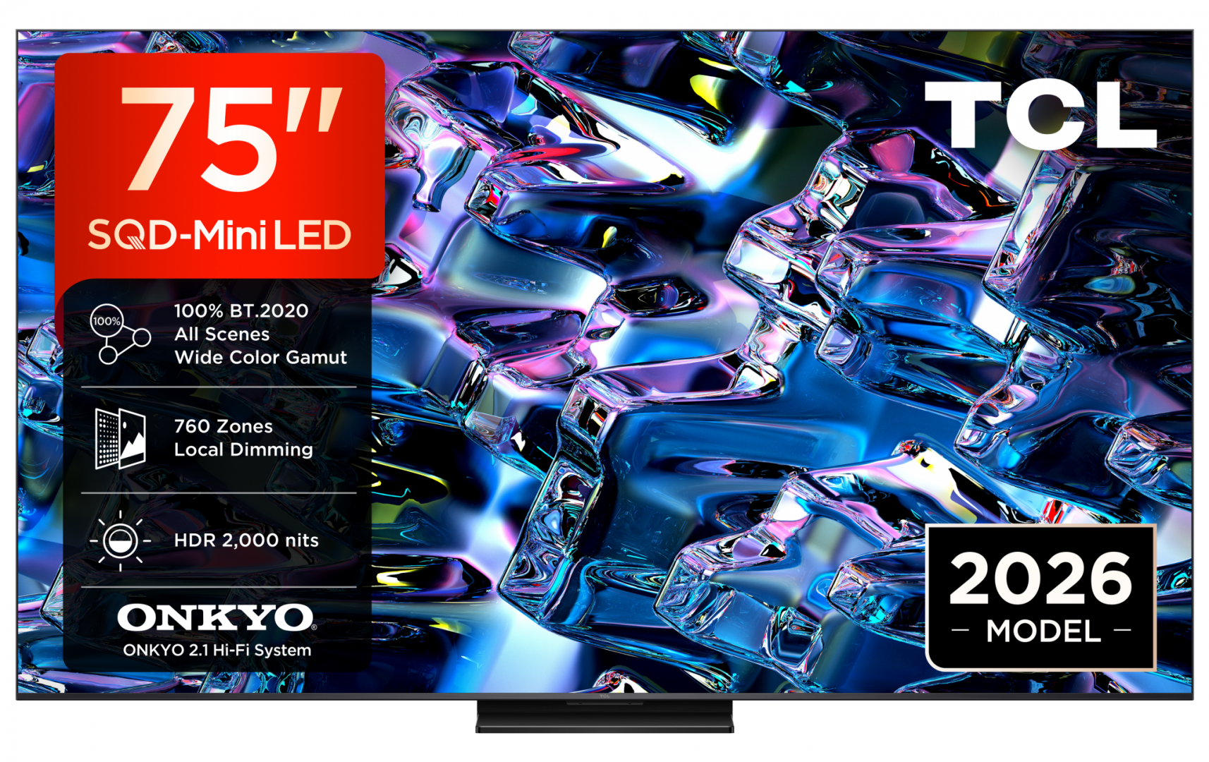 Televizor TCL SQD-MiniLED 75MSQLED80L, 189 cm, Smart Google TV, 4K,