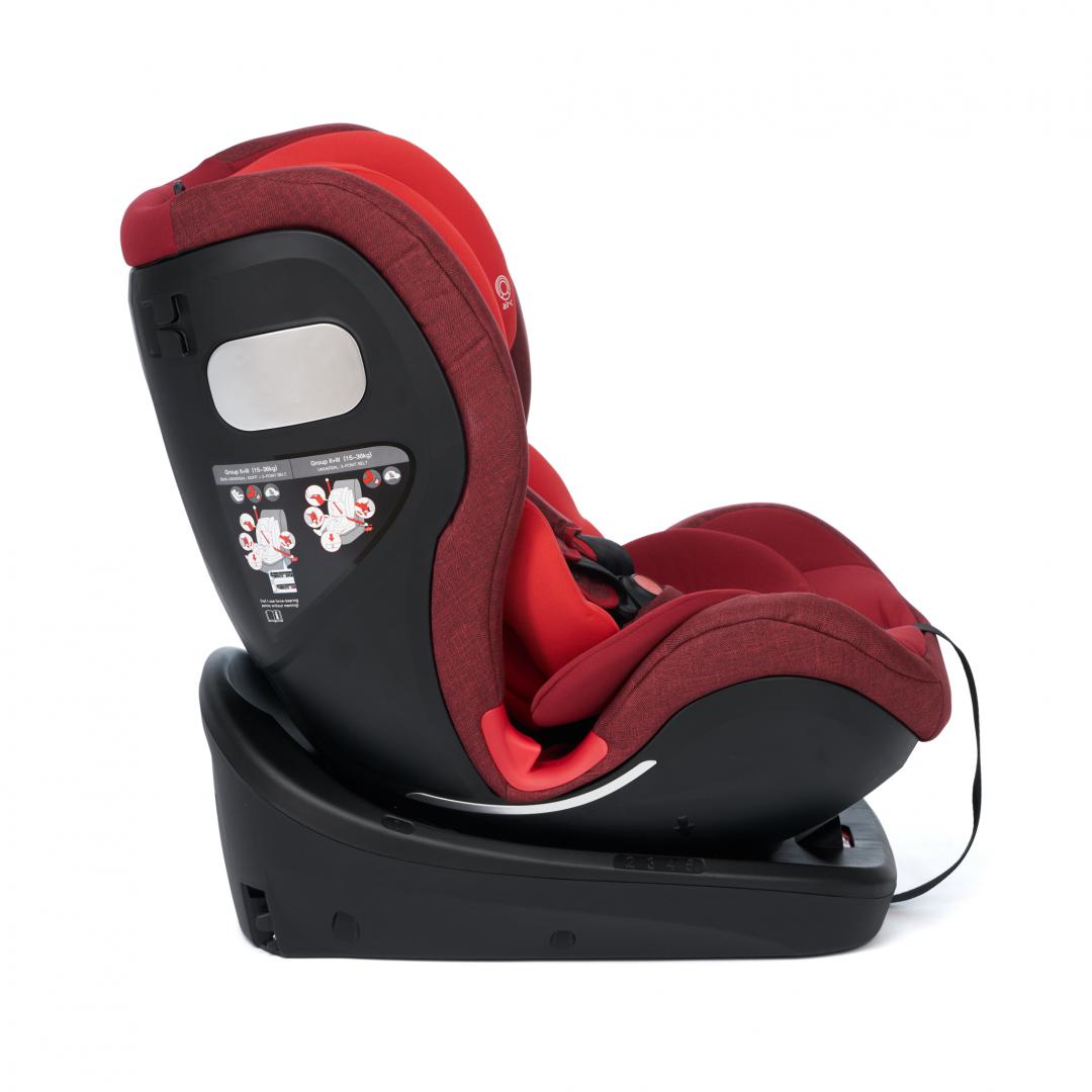 Scaun auto rotativ 360 gr cu Isofix, Rosu, U-Grow - imagine 4