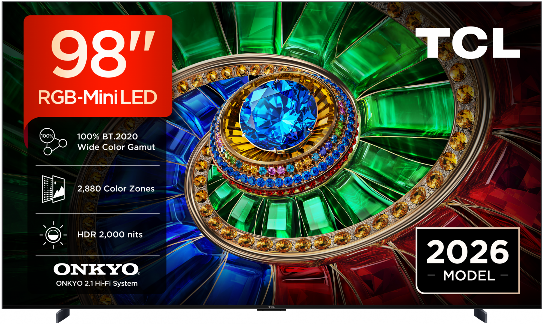 Televizor TCL RGB-MiniLed 98RM7L, 248 cm, Smart Google TV, 4K