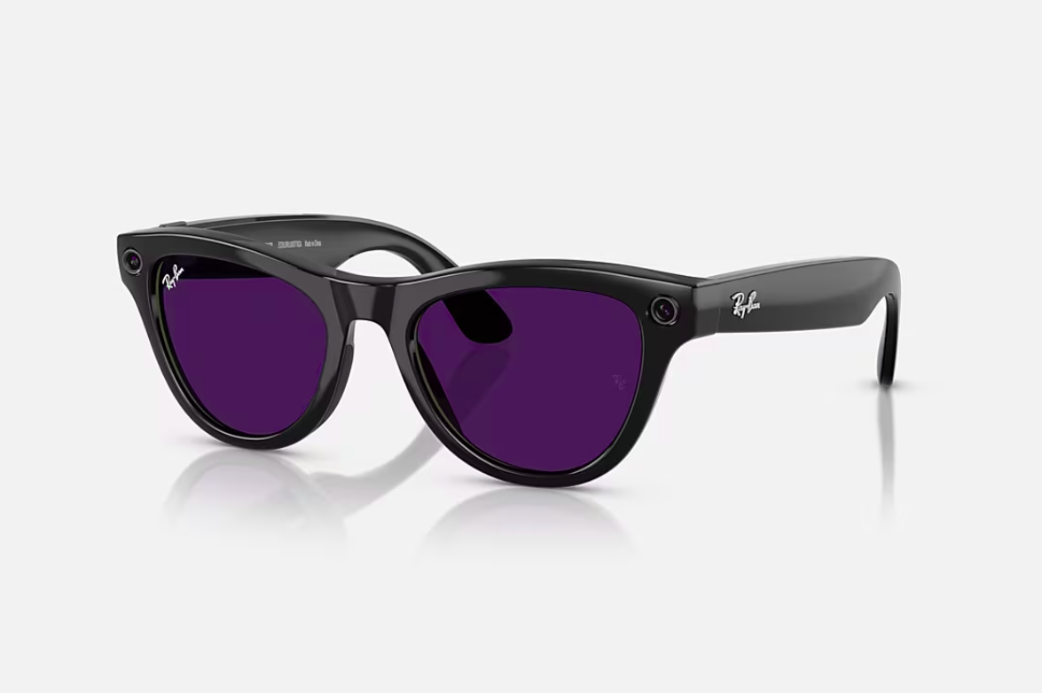 Ray-Ban Meta Skyler AI Glasses Shiny Black/Transitions Amethyst