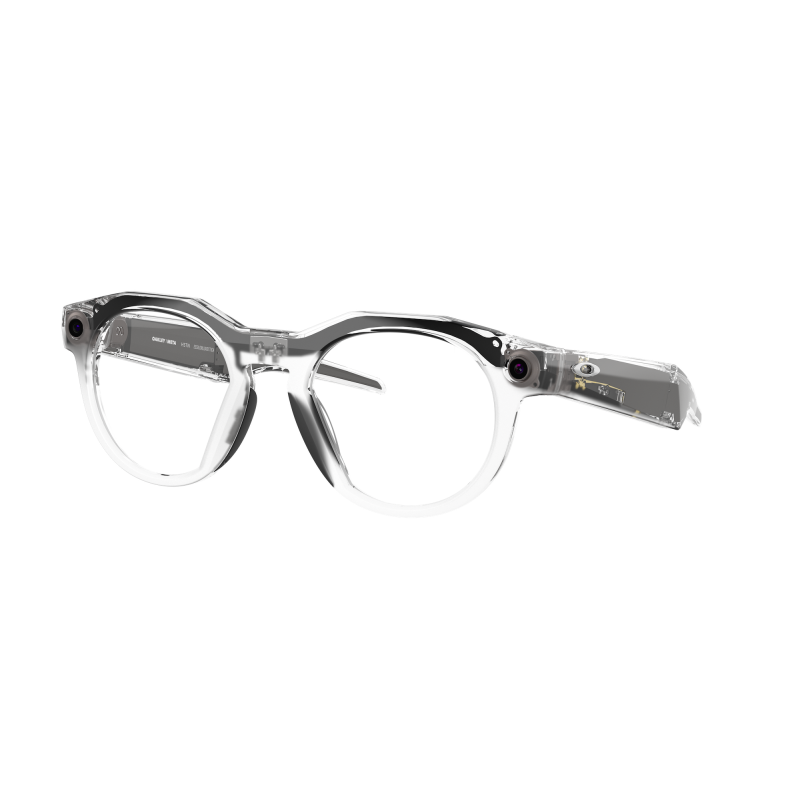 Oakley Meta HSTN AI Glasses Clear Frame Transitions Grey Lenses