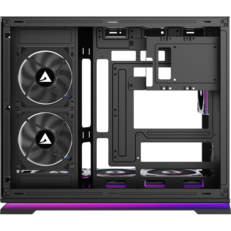 Carcasa ALPHAGEAR Ironclad mark 2, RGB, Micro Tower, Black - imagine 2