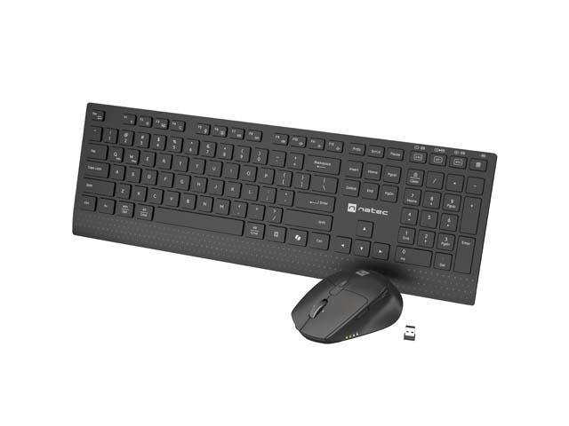 Kit Wireless tastatura si mouse NATEC STINGRAY 2, Negru