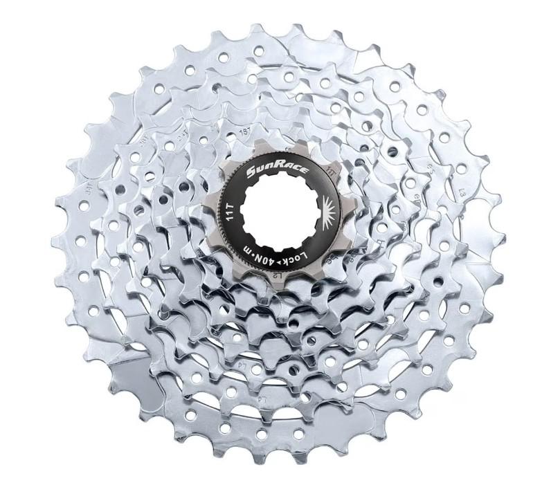 CASETA PINIOANE SUNRACE CSM55, 8S, 11-34T, ARGINTIU