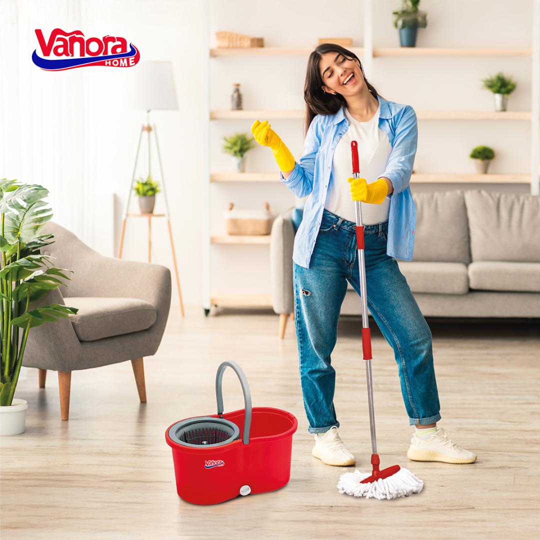 SET CURATENIE CU MOP ROTATIV, CLEAN360, ROSU - imagine 5