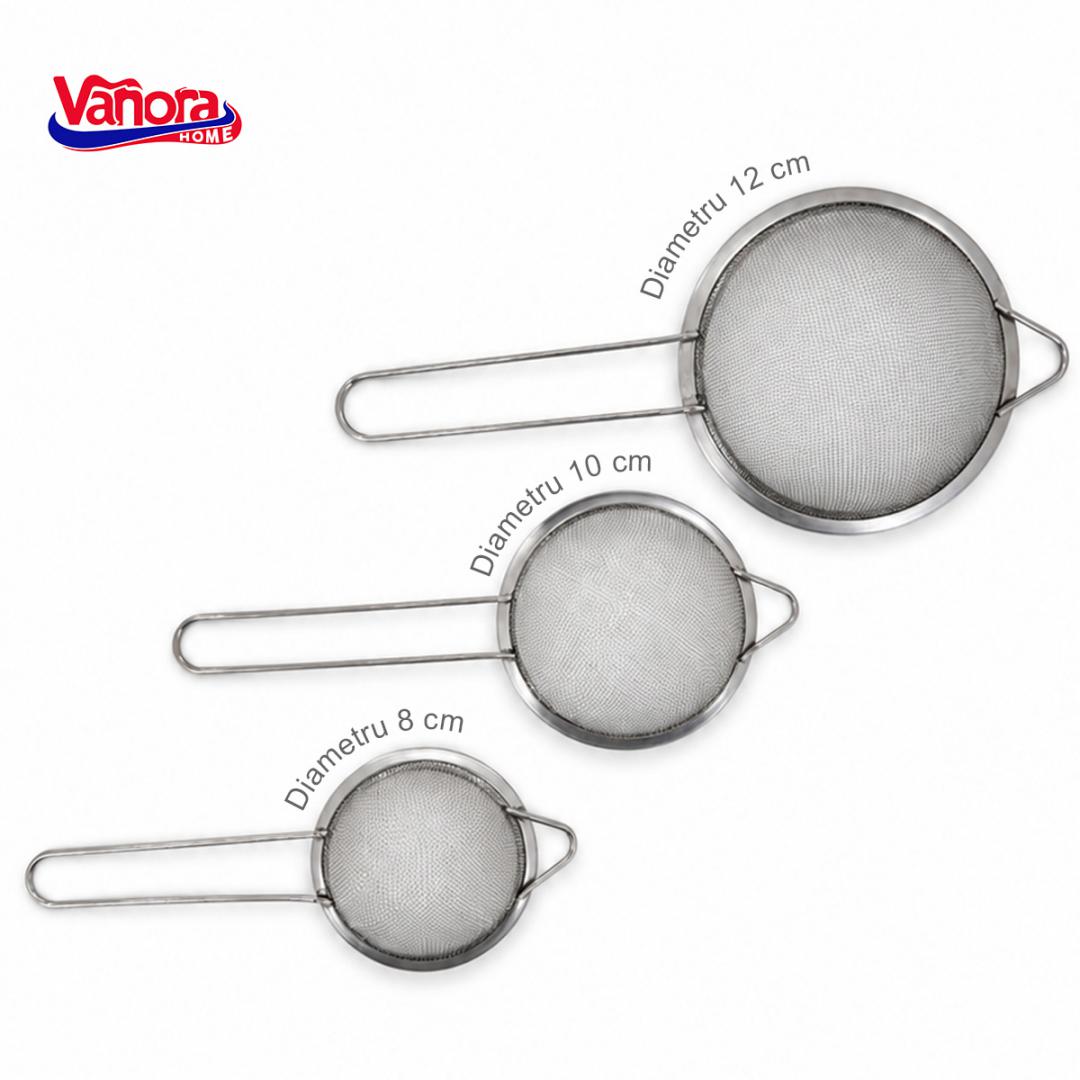 SET 3 STRECURATORI 8/10/12 CM, INOX, VANORA HOME - imagine 6