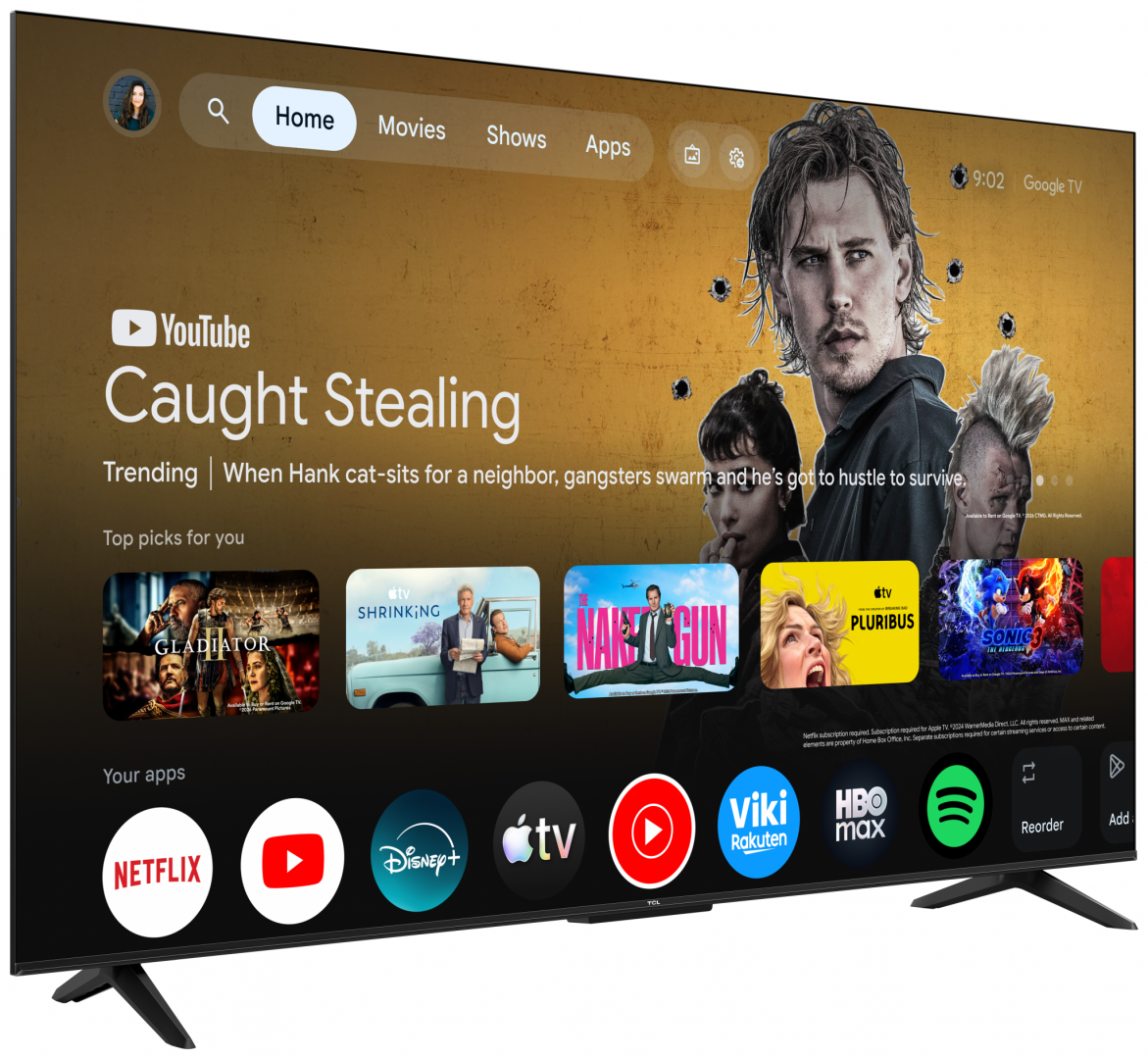 Televizor TCL LED 55P6L, 139 cm, Smart, Google TV, 4K - imagine 3