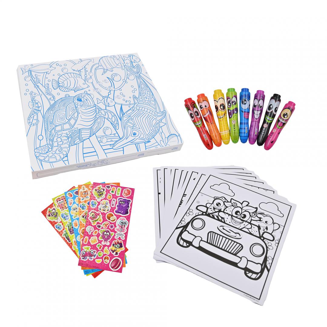 SET DE COLORAT PENTRU CALATORIE, CU MARKERE JUMBO, SCENTOS - imagine 3