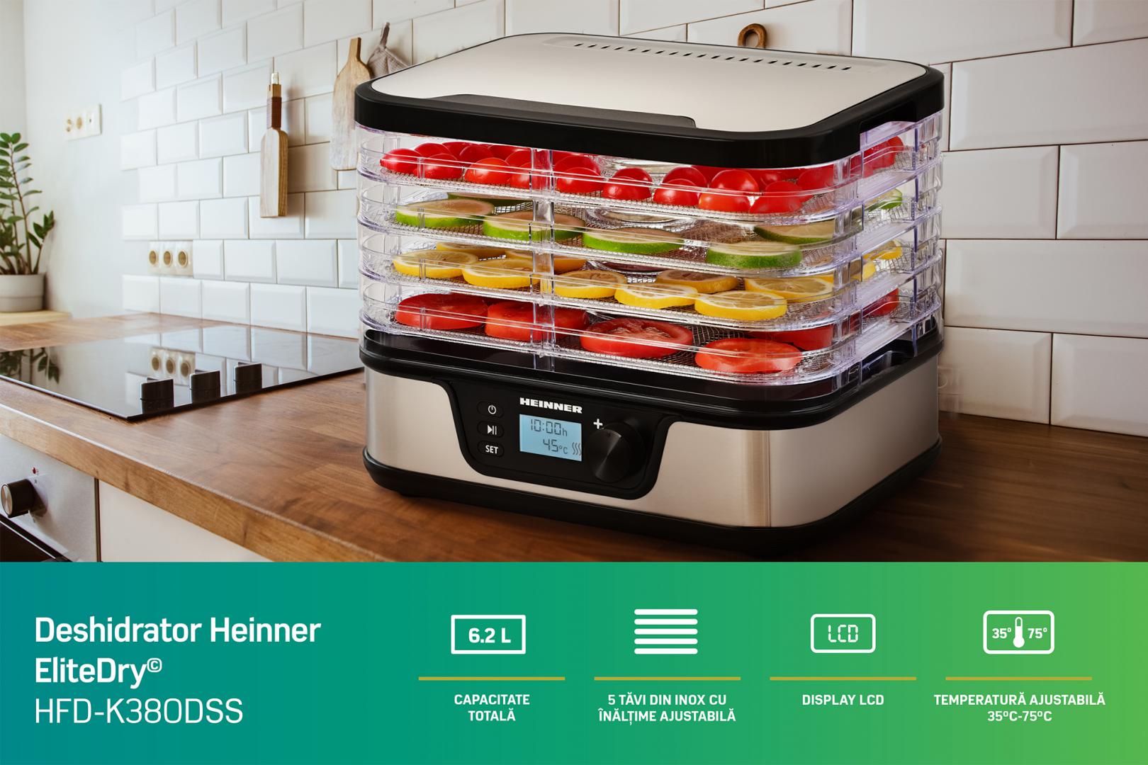 DESHIDRATOR FRUCTE SI LEGUME HEINNER ELITEDRY HFD-K380DSS - imagine 5